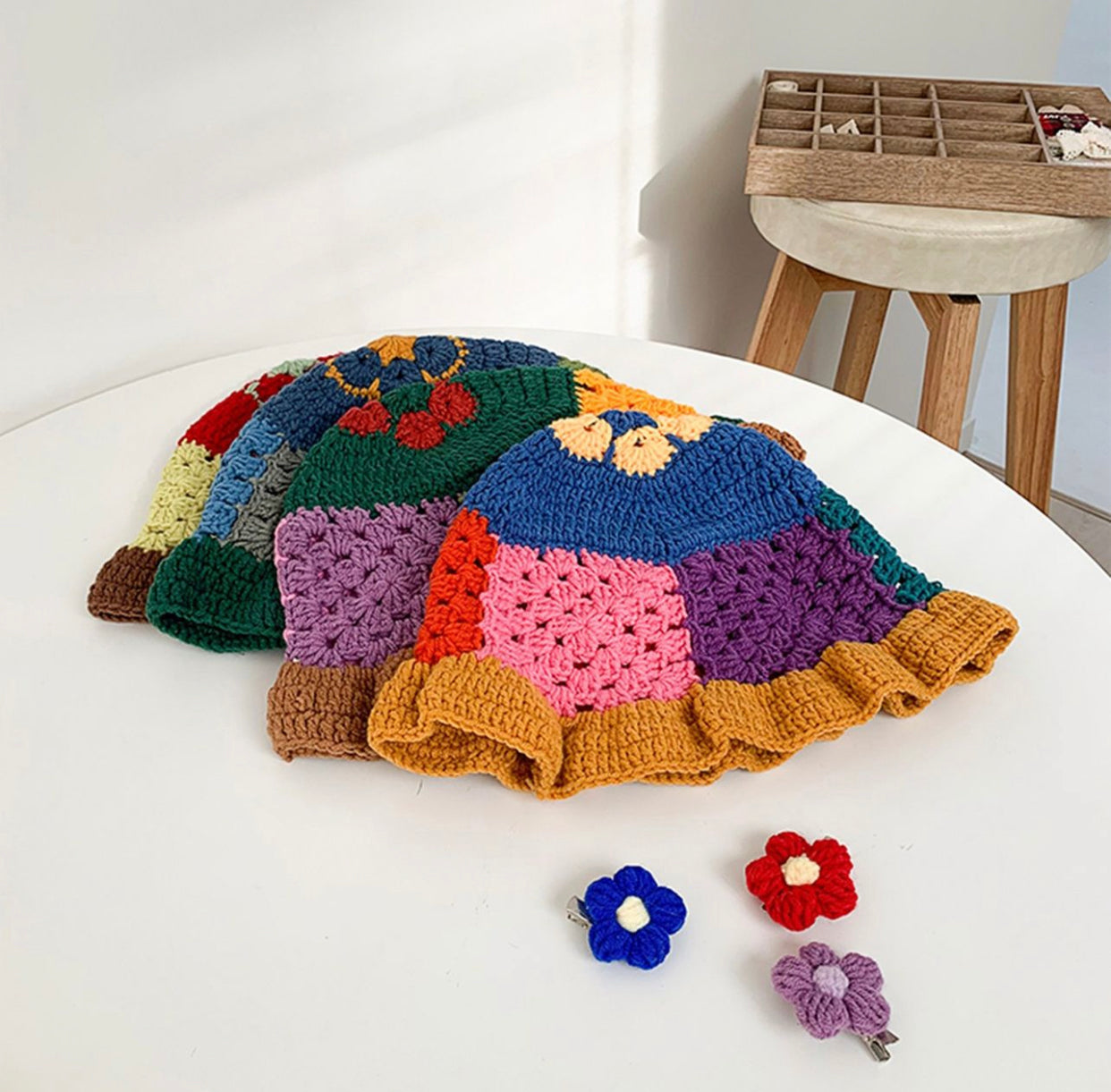Crochet Knit Bucket Hat