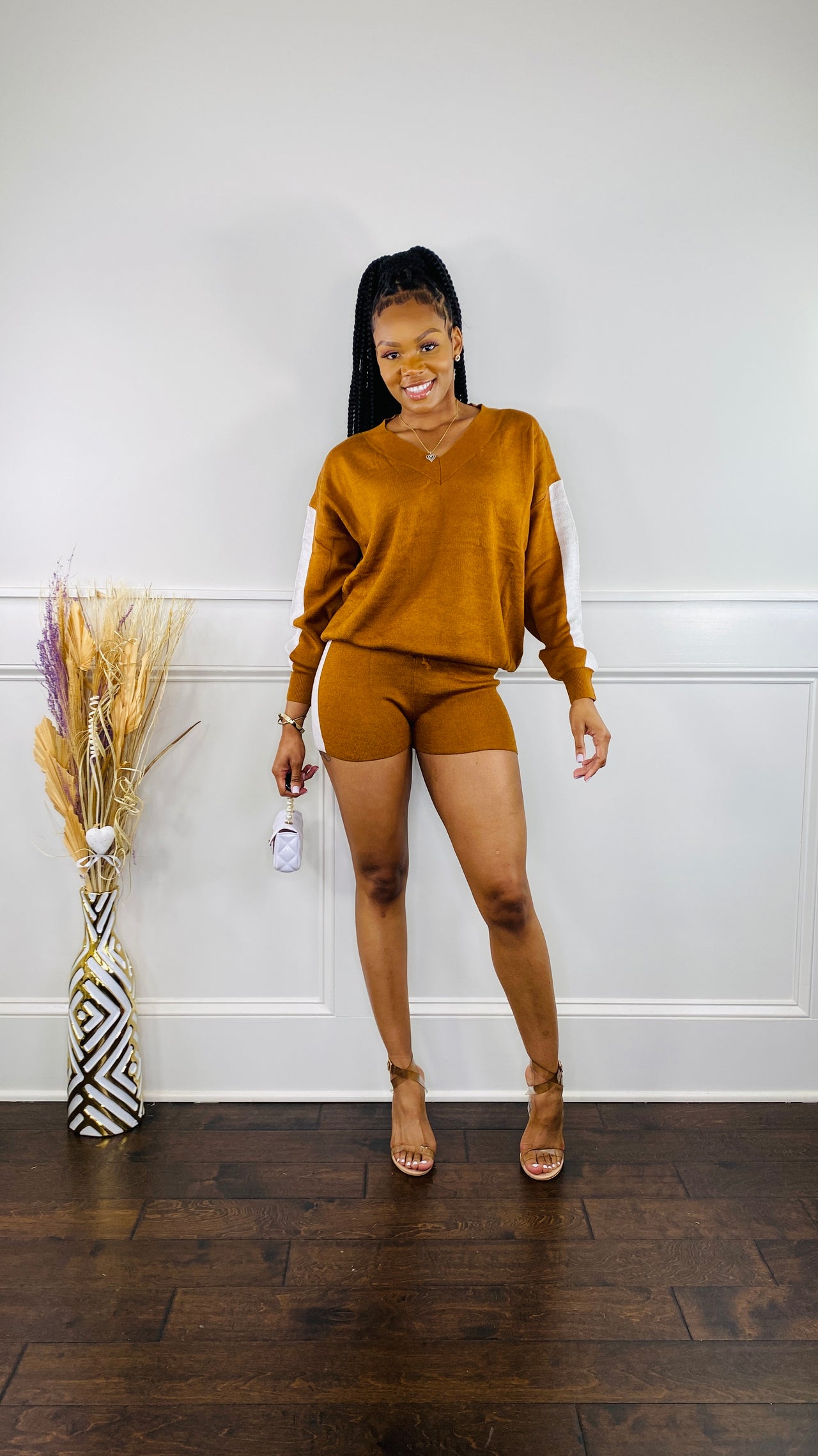 Cora V-Neck Shorts Set