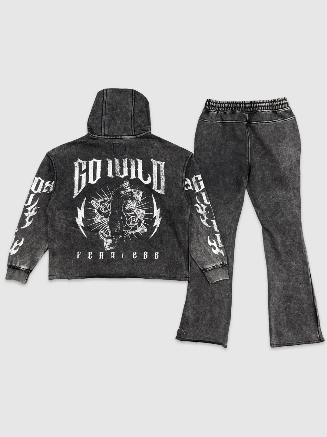 PANTHER STUD PATCH HOODIE SET